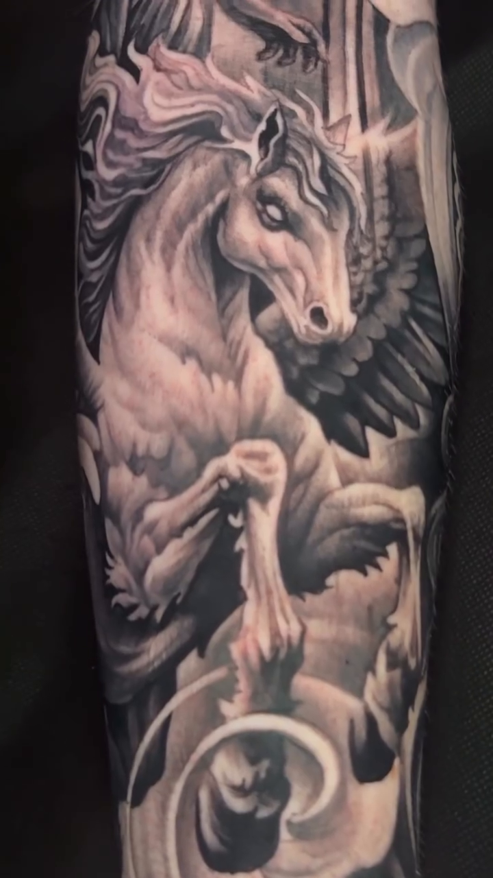 Tattoo by @carnerotattooartist β realism, black_and_grey