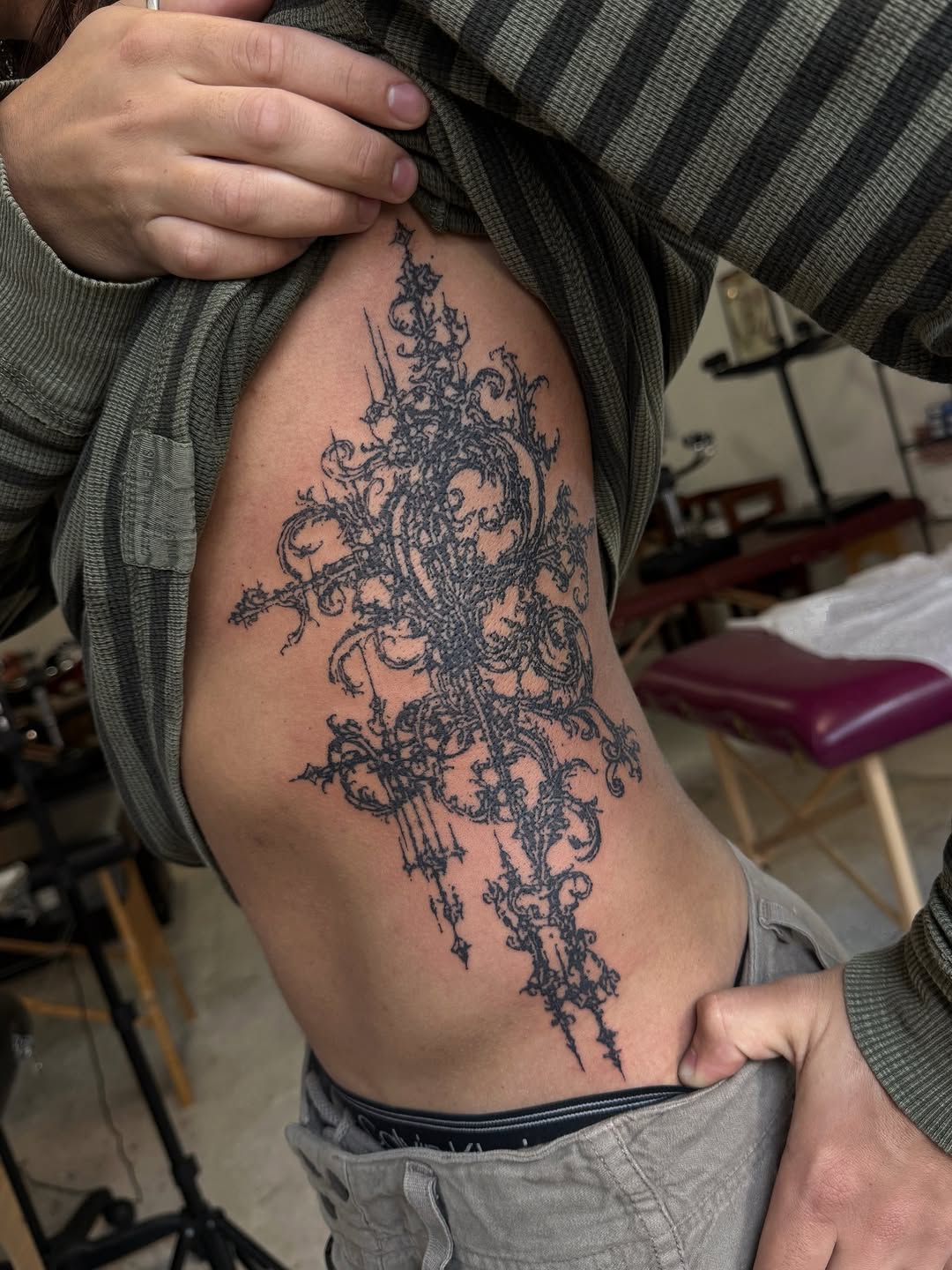 Tattoo by @miserymilkshake — blackwork, ornamental