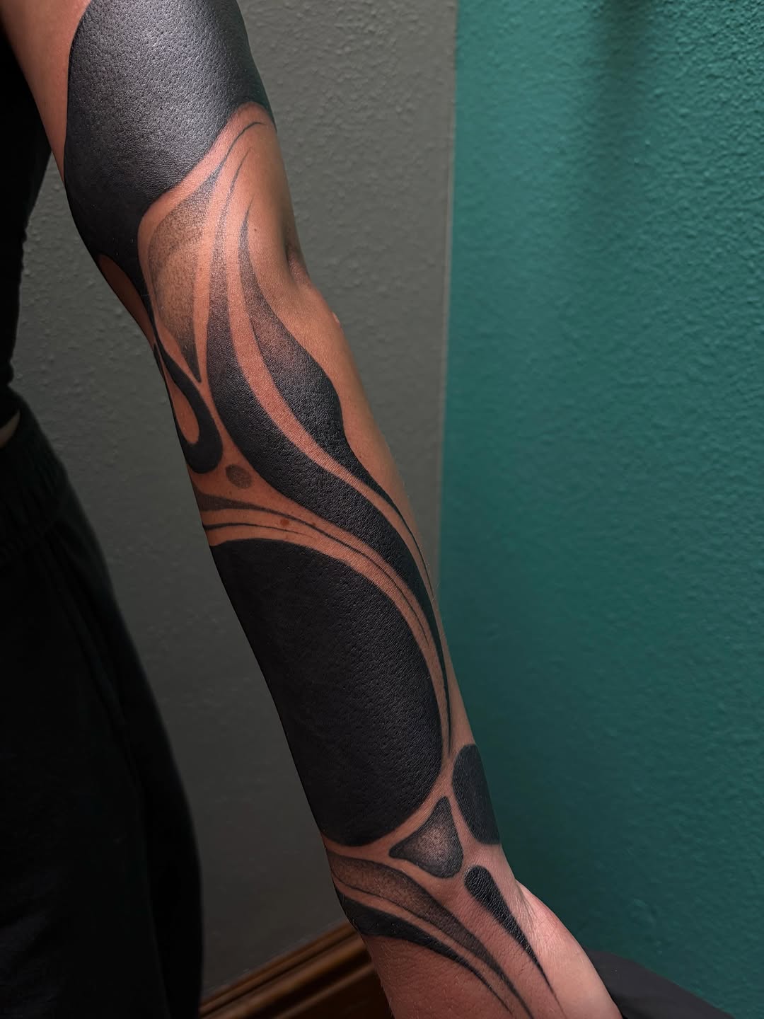 Tattoo by @snewbietattoos — blackwork, ornamental