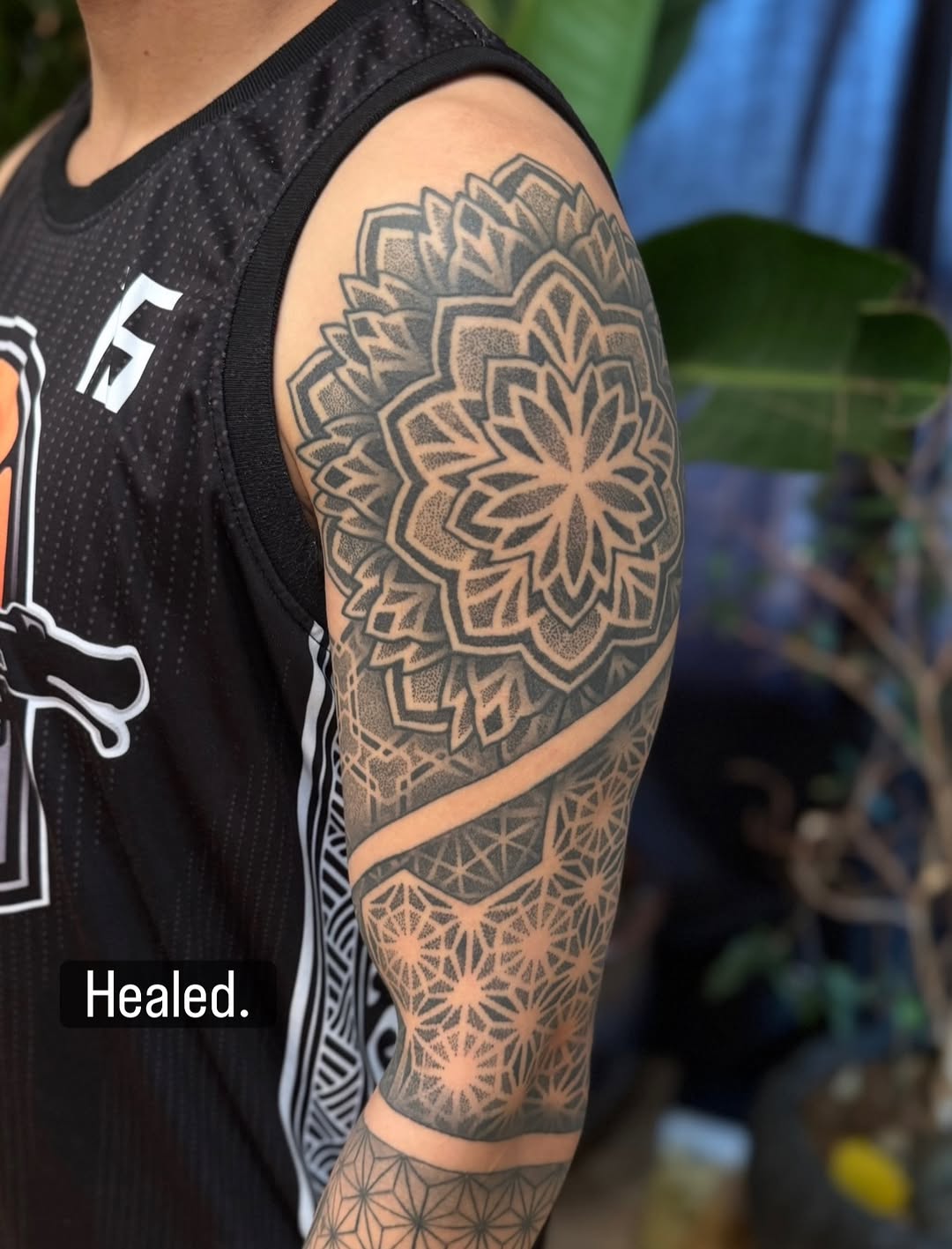 Tattoo by @symmetrychaos — geometric, dotwork