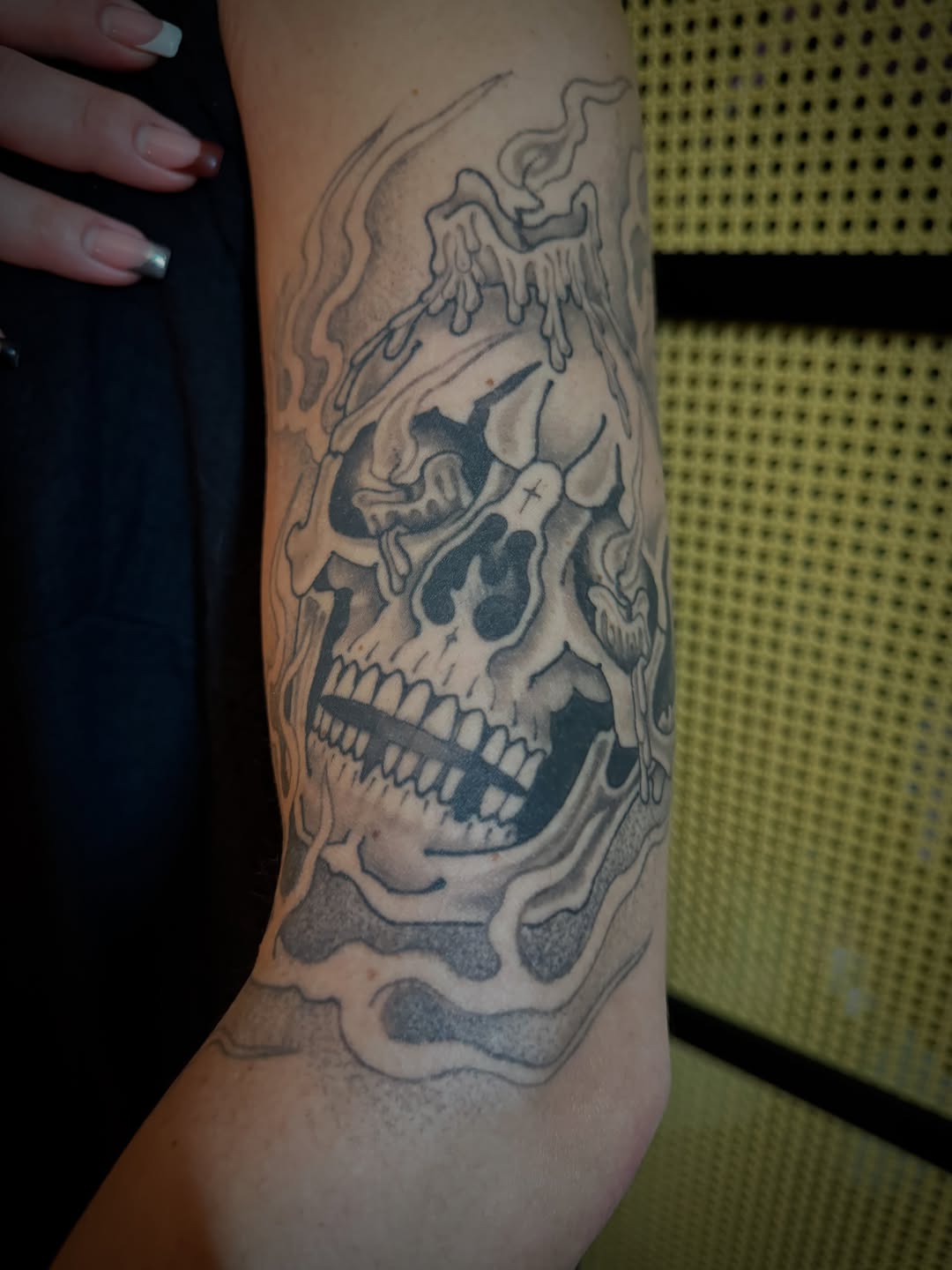 Tattoo by @ladywilson.tattoo โ black_and_grey, dark_realism