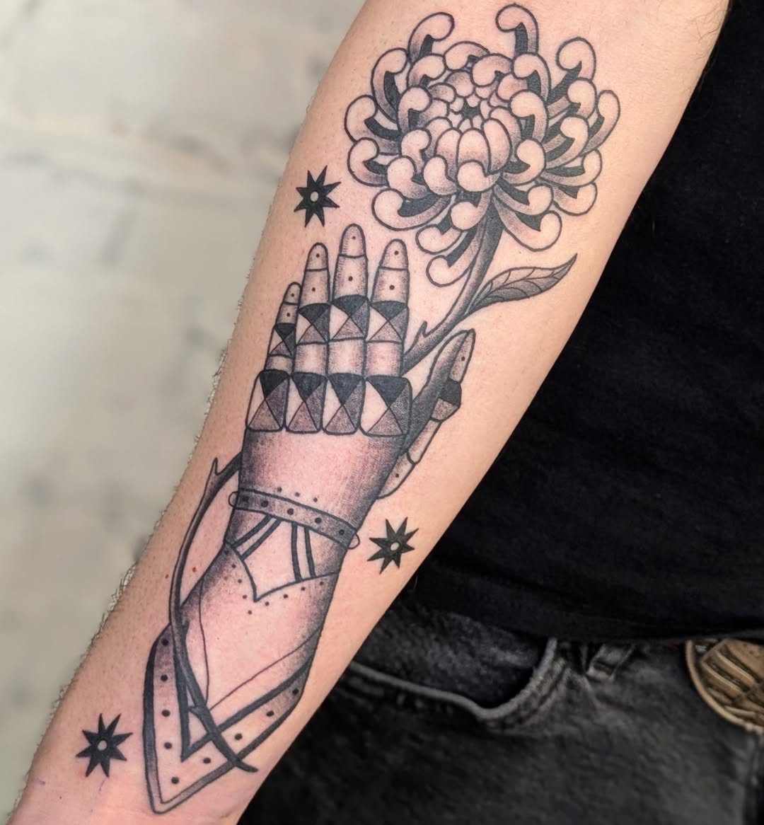 Tattoo by @casxket — illustrative, black_and_grey