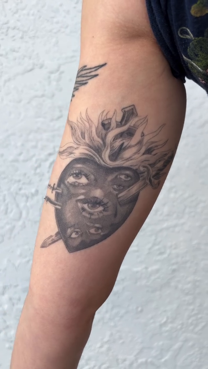 Tattoo by @inkedwlove — black_and_grey, realism