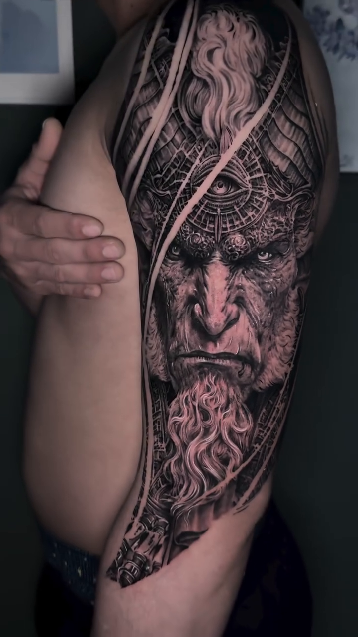 Tattoo by @3k_tat_too — realism, black_and_grey