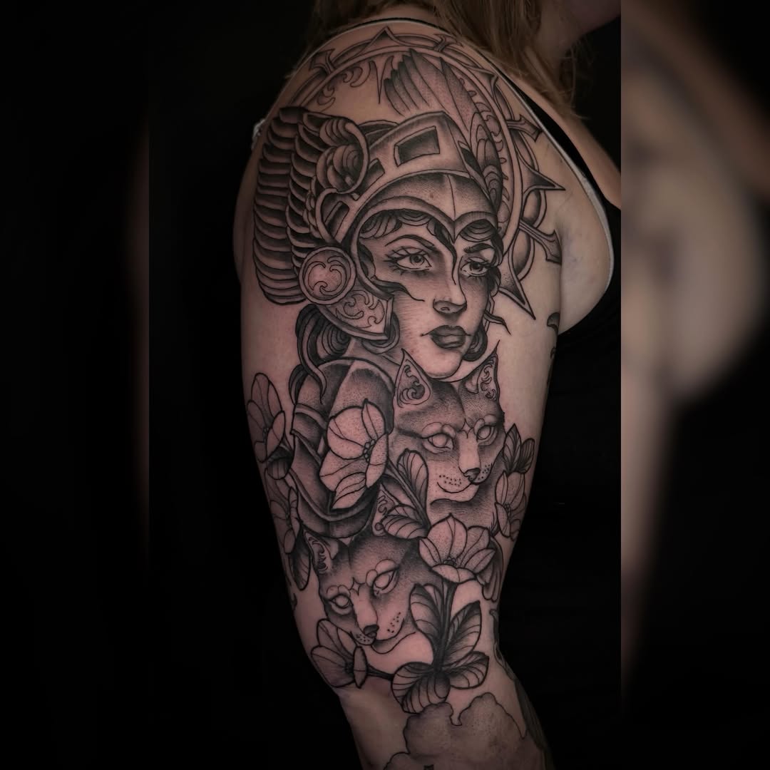Tattoo by @alyssaquick__ — illustrative, black_and_grey