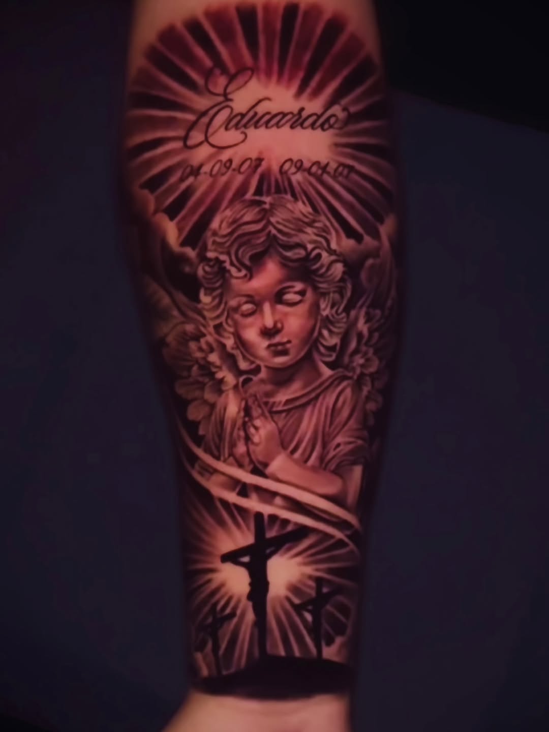 Tattoo by @aztec_tatt — realism, black_and_grey