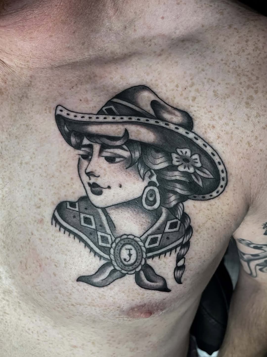 Tattoo by @wranglertattoos — american_traditional, black_and_grey