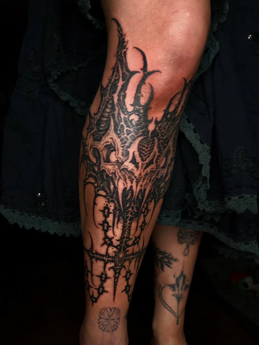 Tattoo by @hellscribe โ blackwork, dark_realism
