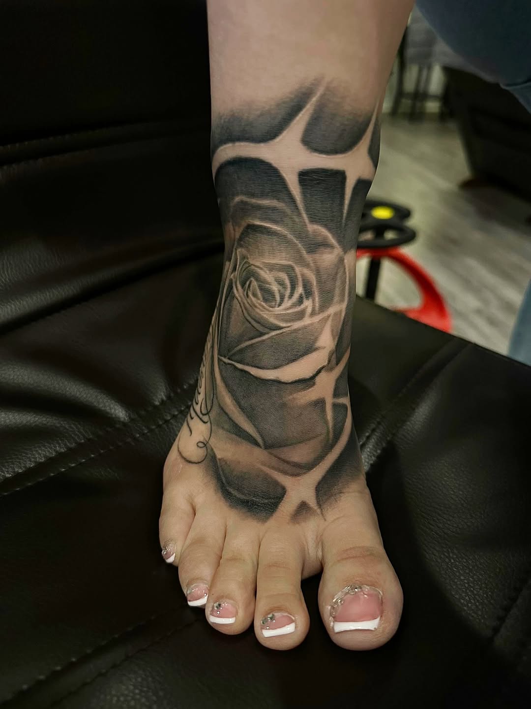 Tattoo by @freshink_tat2 — black_and_grey, realism