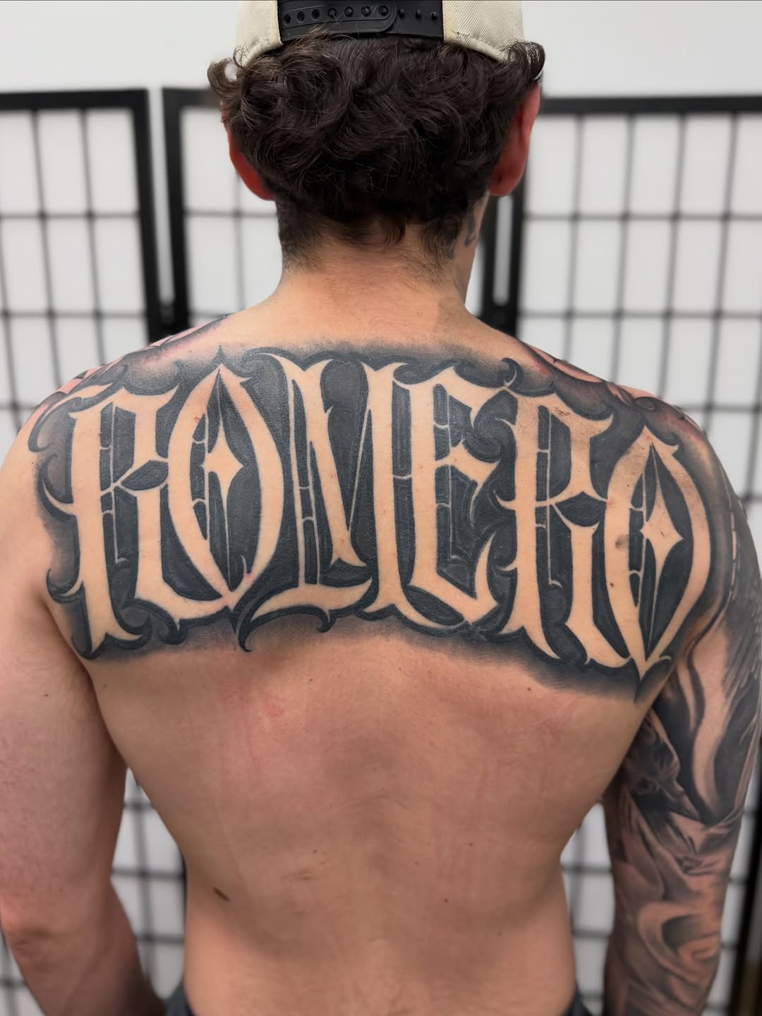 Tattoo by @freshink_tat2 — lettering_script, blackwork