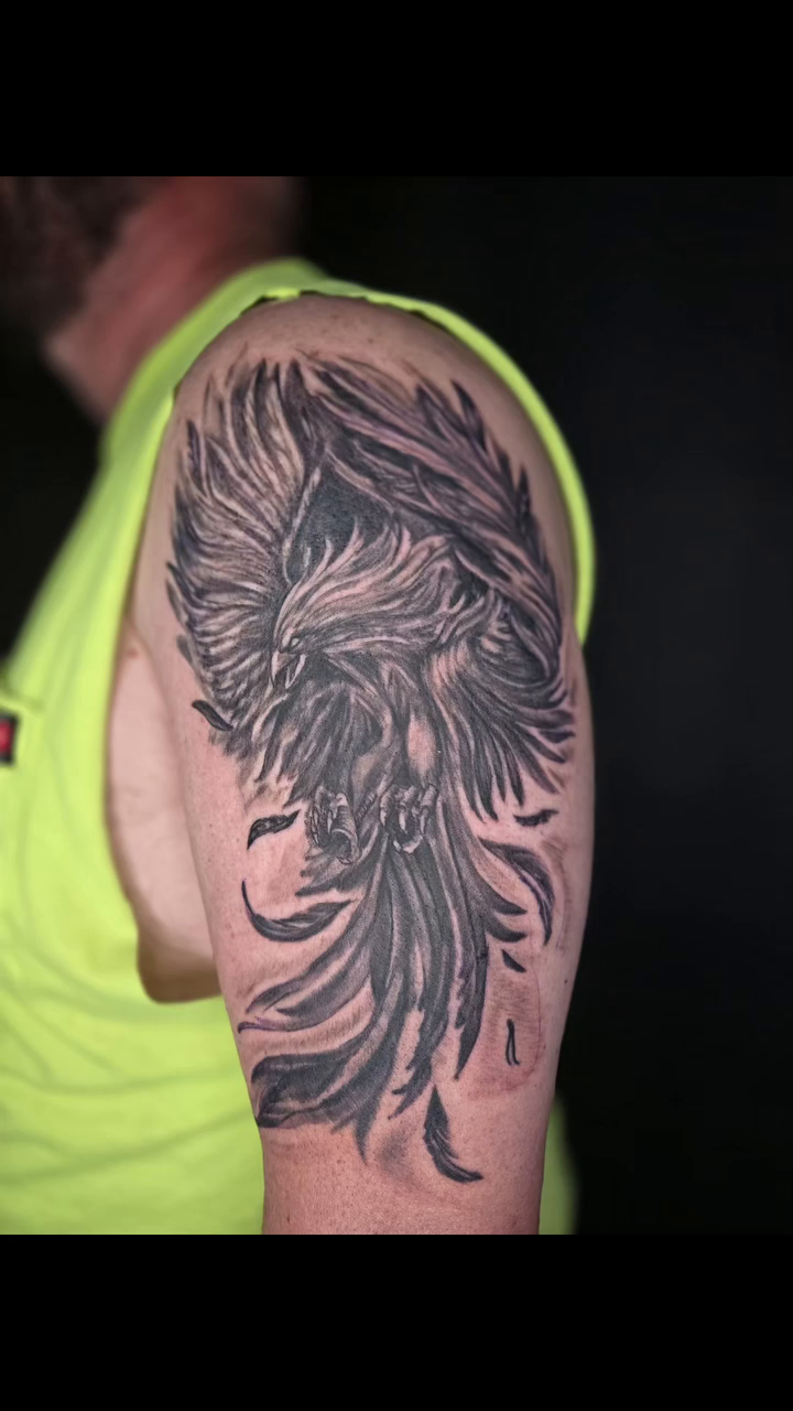 Tattoo by @karencaintattoos — black_and_grey, illustrative