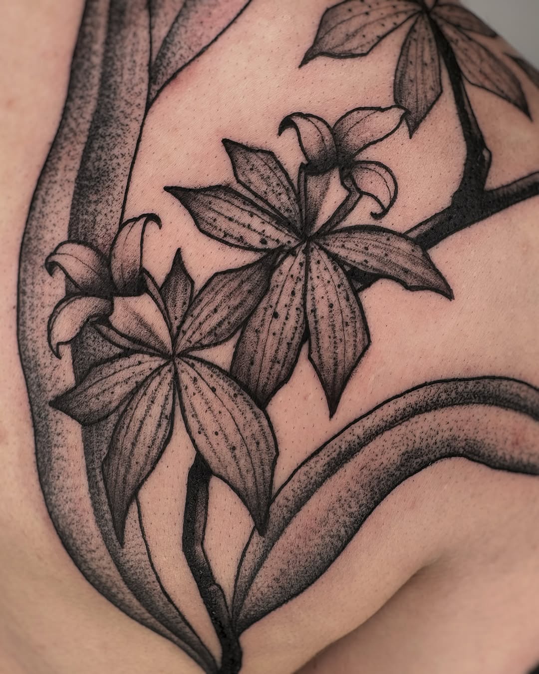 Tattoo by @kuya.tattoos — dotwork, black_and_grey