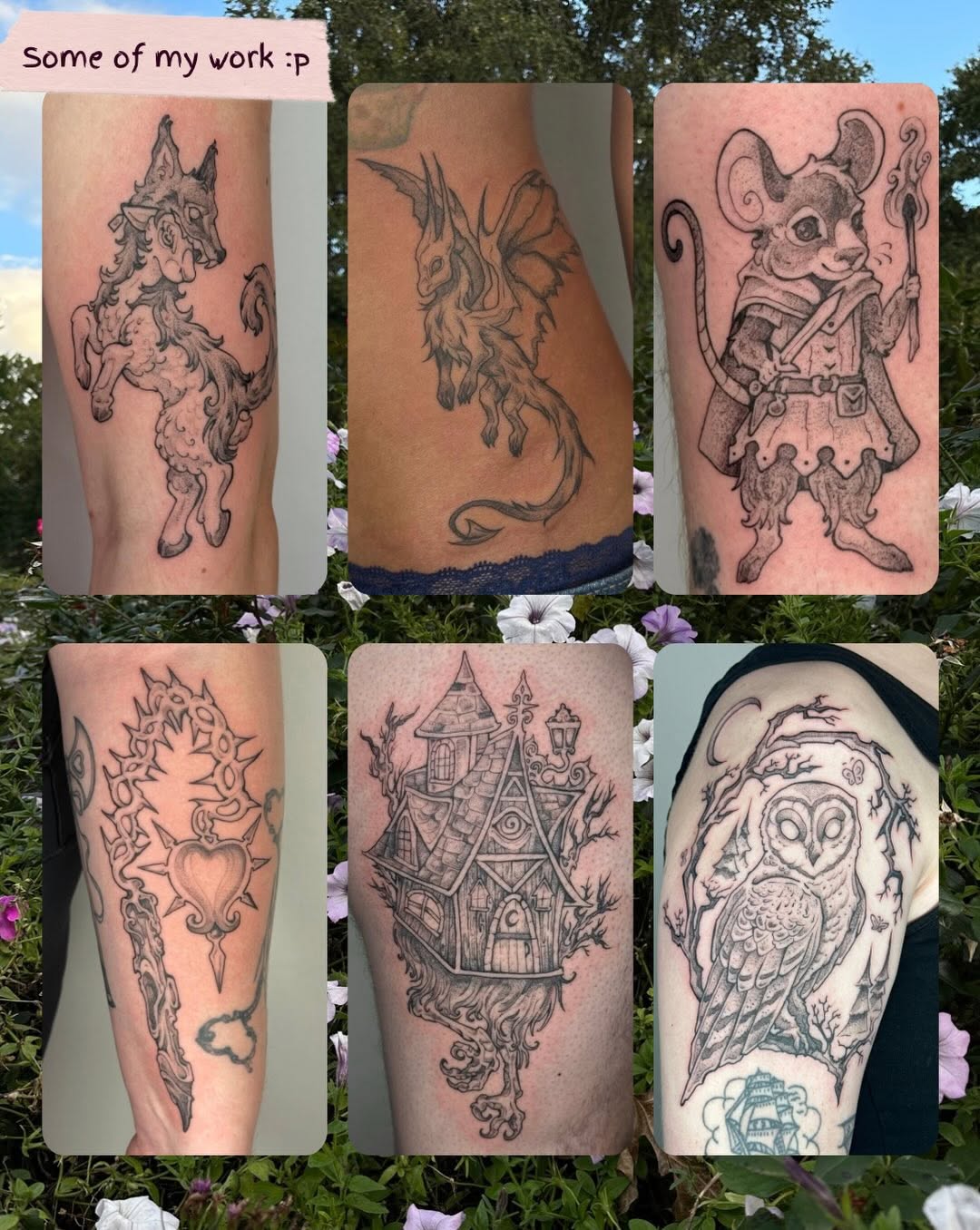 Tattoo by @cat.tatz — illustrative, black_and_grey