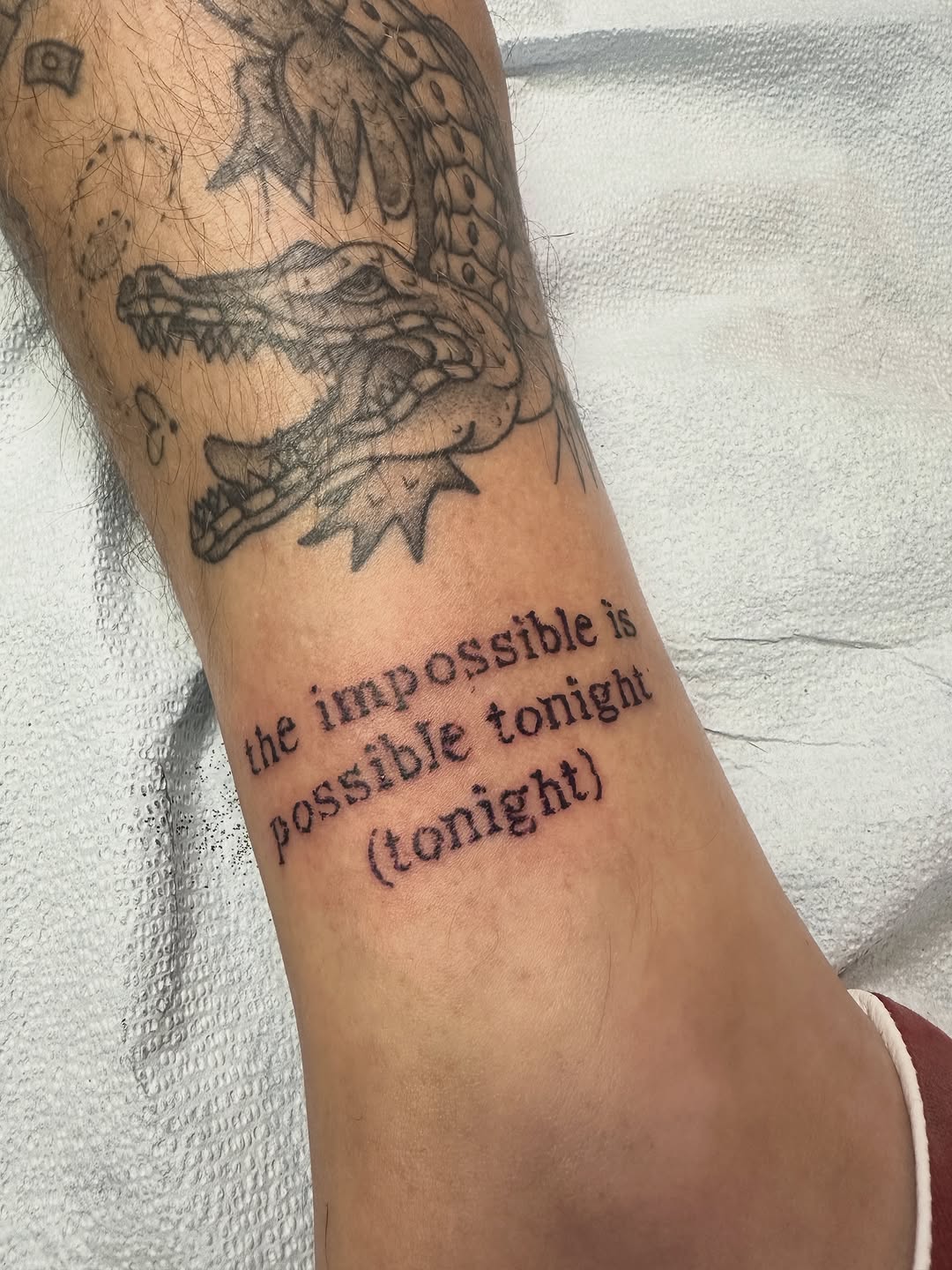 Tattoo by @luisamarigold — lettering_script, illustrative