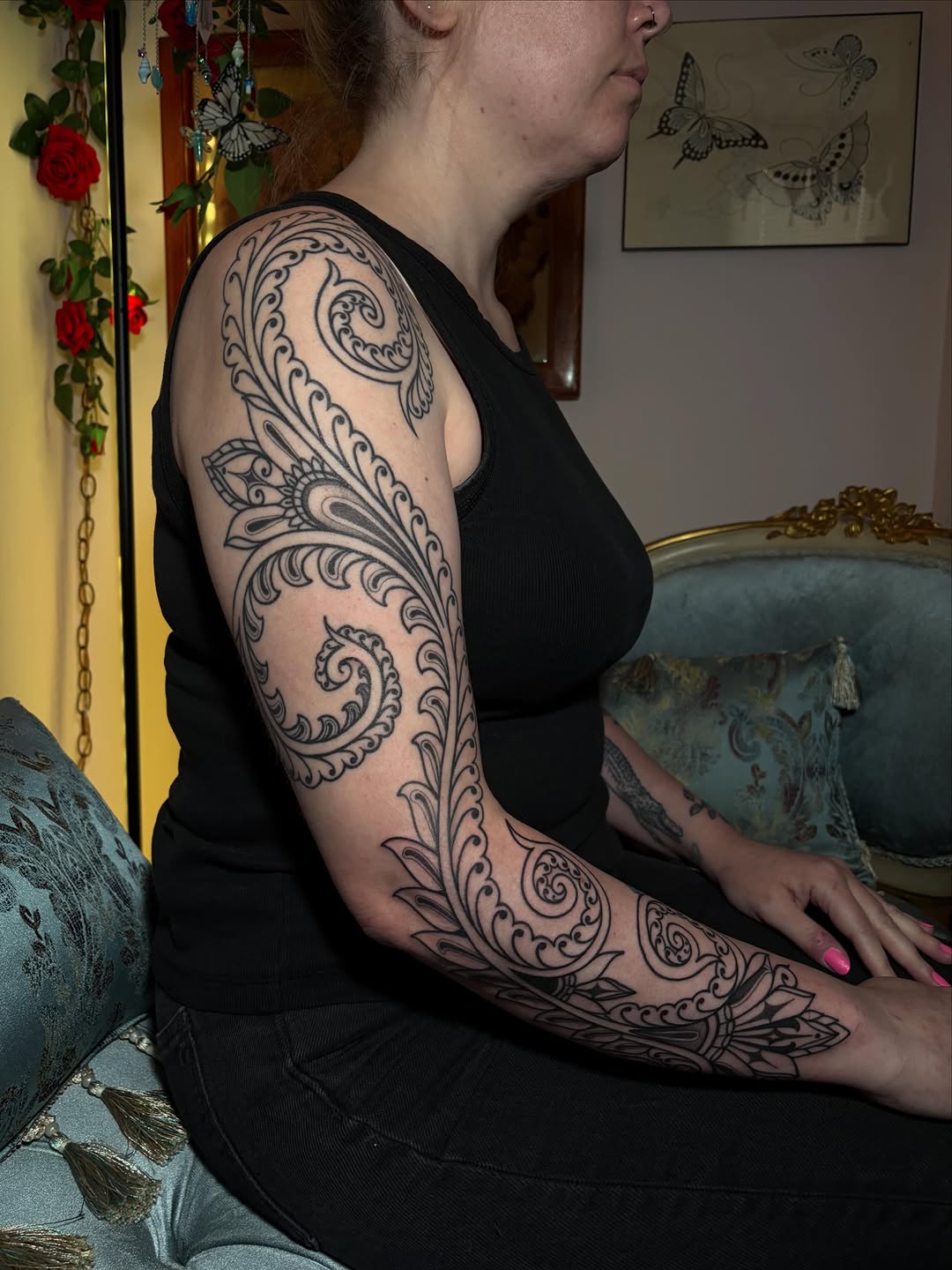 Tattoo by @feliine — ornamental, blackwork