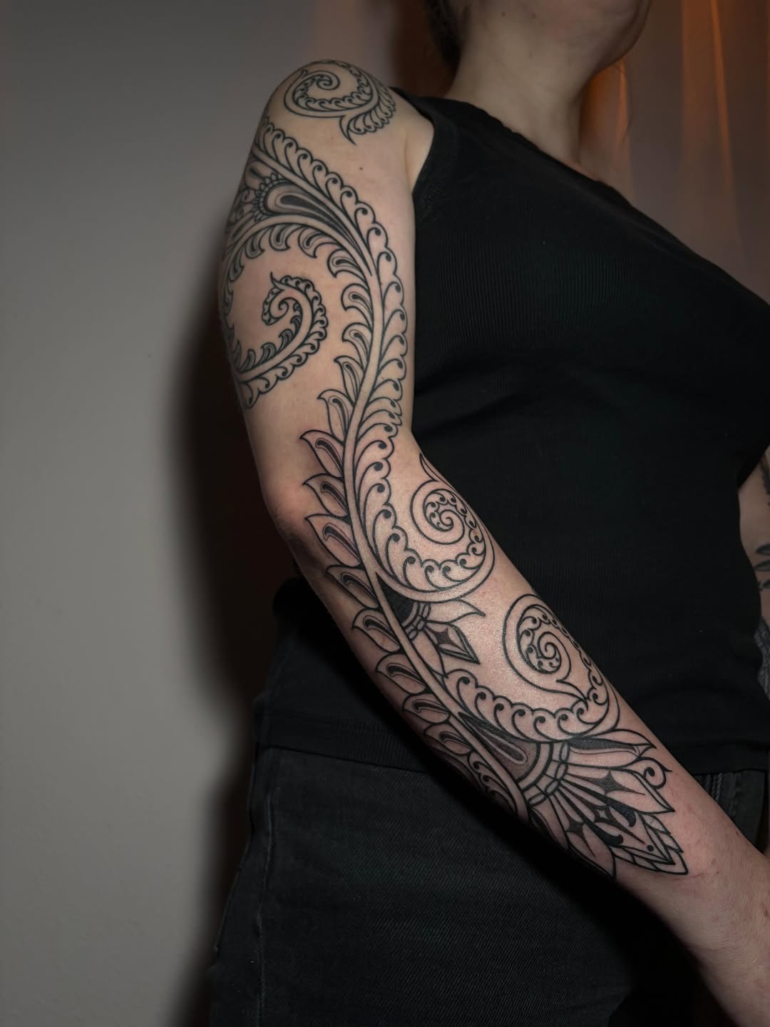 Tattoo by @feliine — ornamental, blackwork
