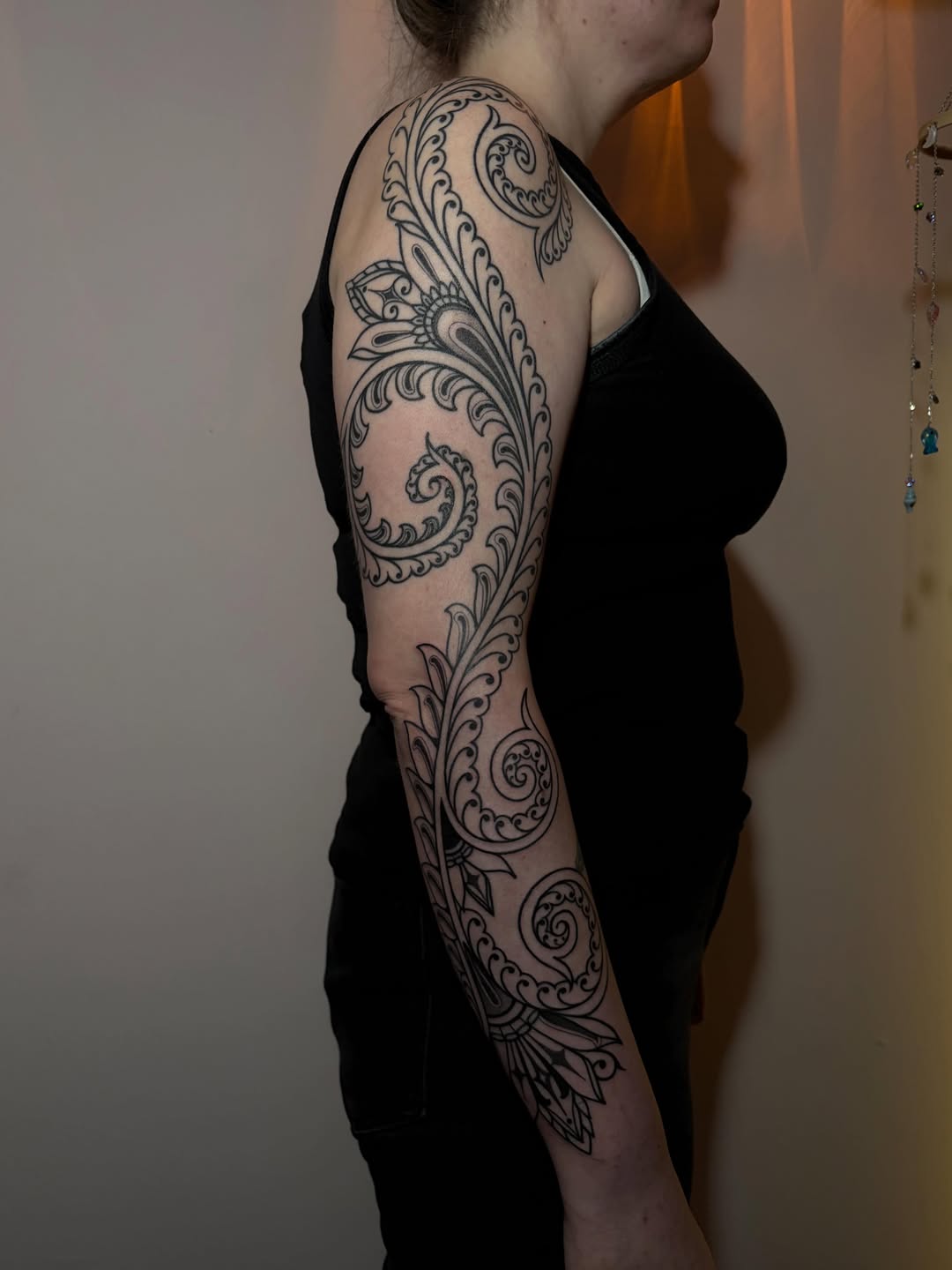Tattoo by @feliine — ornamental, black_and_grey