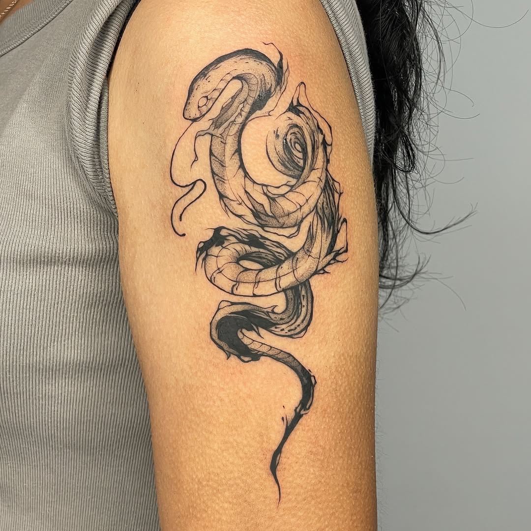 Tattoo by @goredink — black_and_grey