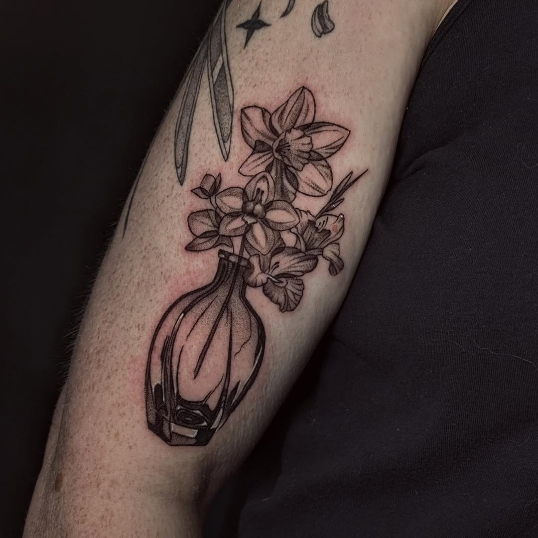 Tattoo by @jasdillonart — black_and_grey, dotwork