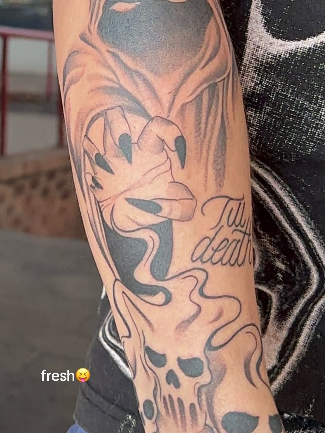 Tattoo by @persialeilani — black_and_grey, lettering_script