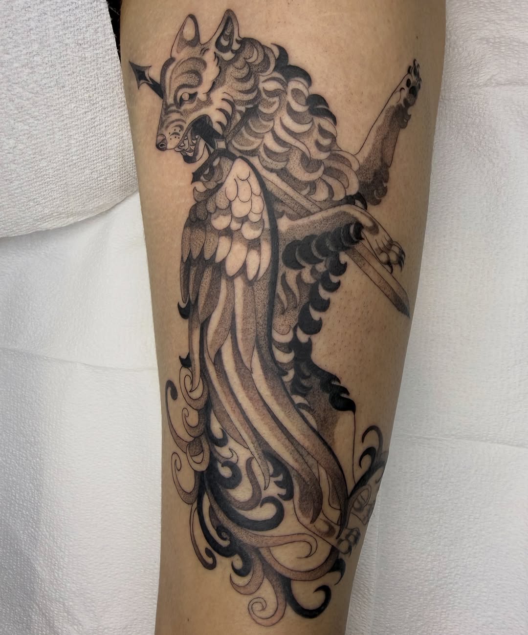 Tattoo by @molly.m.tattoo — black_and_grey, realism