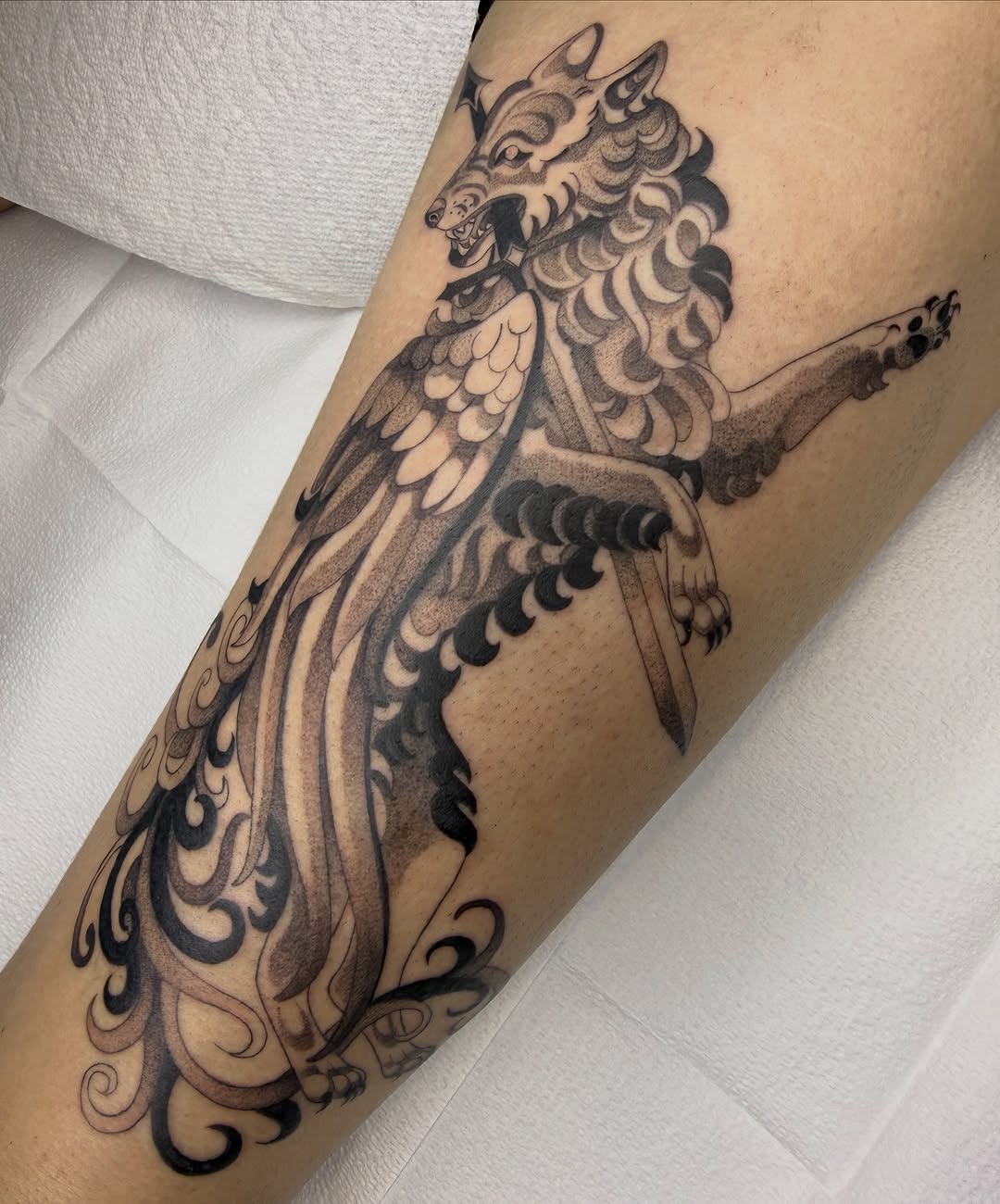 Tattoo by @molly.m.tattoo — black_and_grey, realism