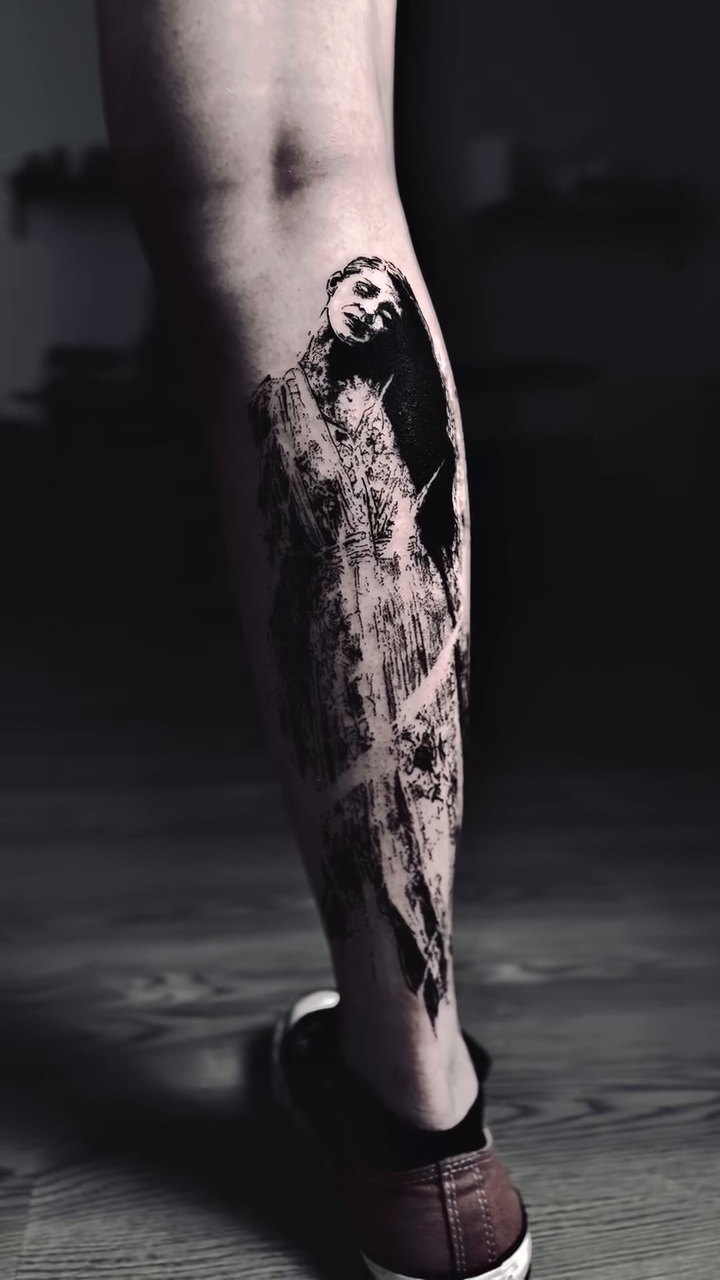 Tattoo by @bwk.darkart — blackwork