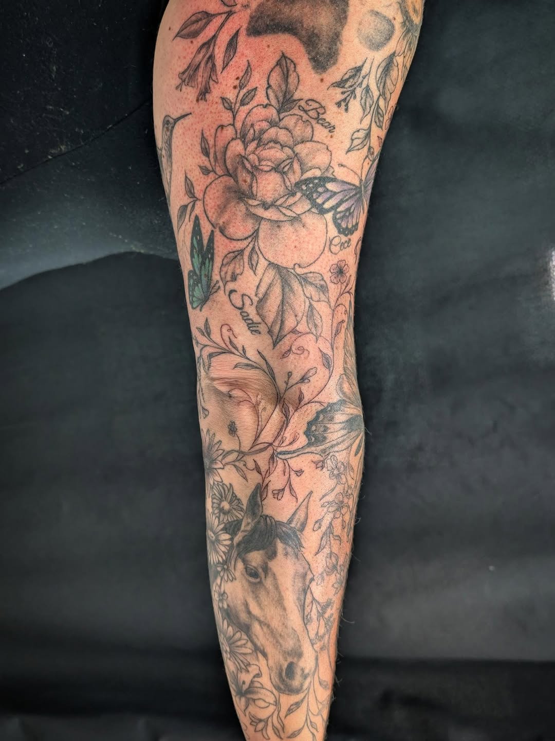 Tattoo by @yourferalfriend β realism, black_and_grey
