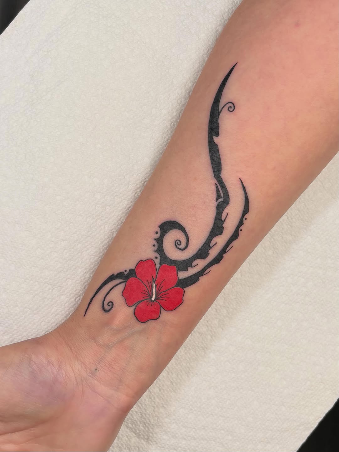 Tattoo by @heavychevytattoos — tribal, illustrative