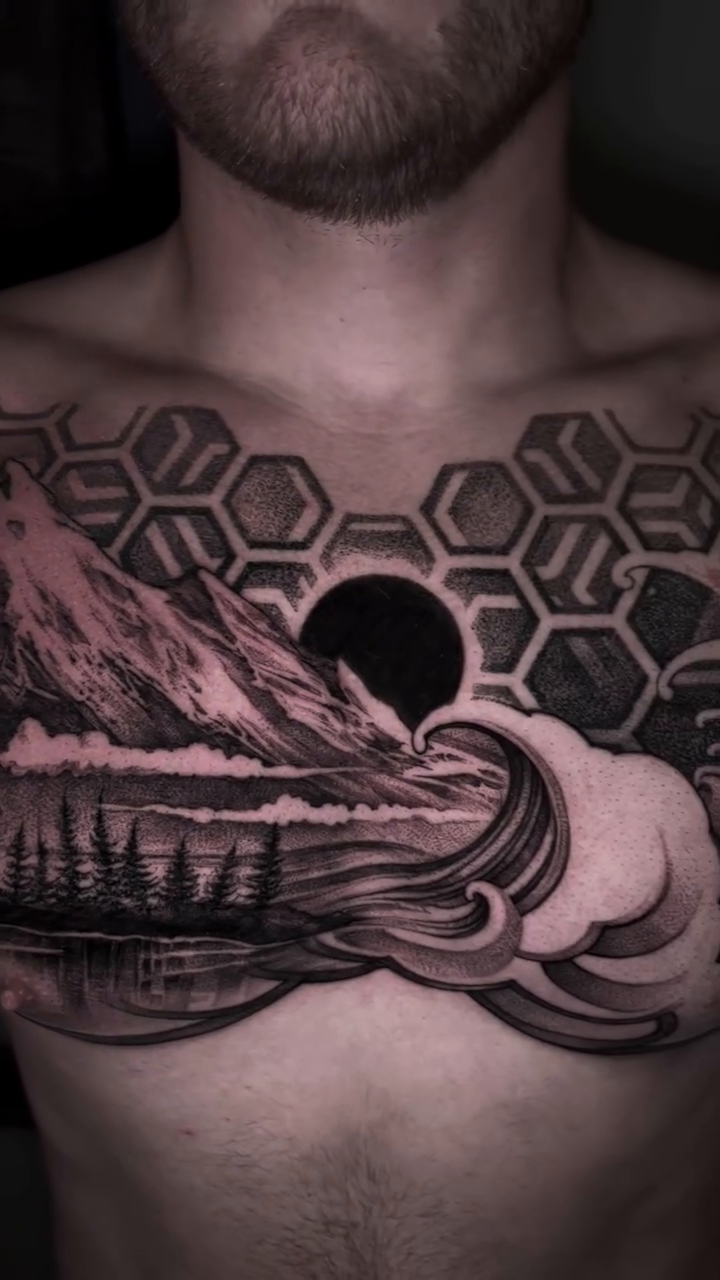 Tattoo by @domcalitattoo — realism, geometric