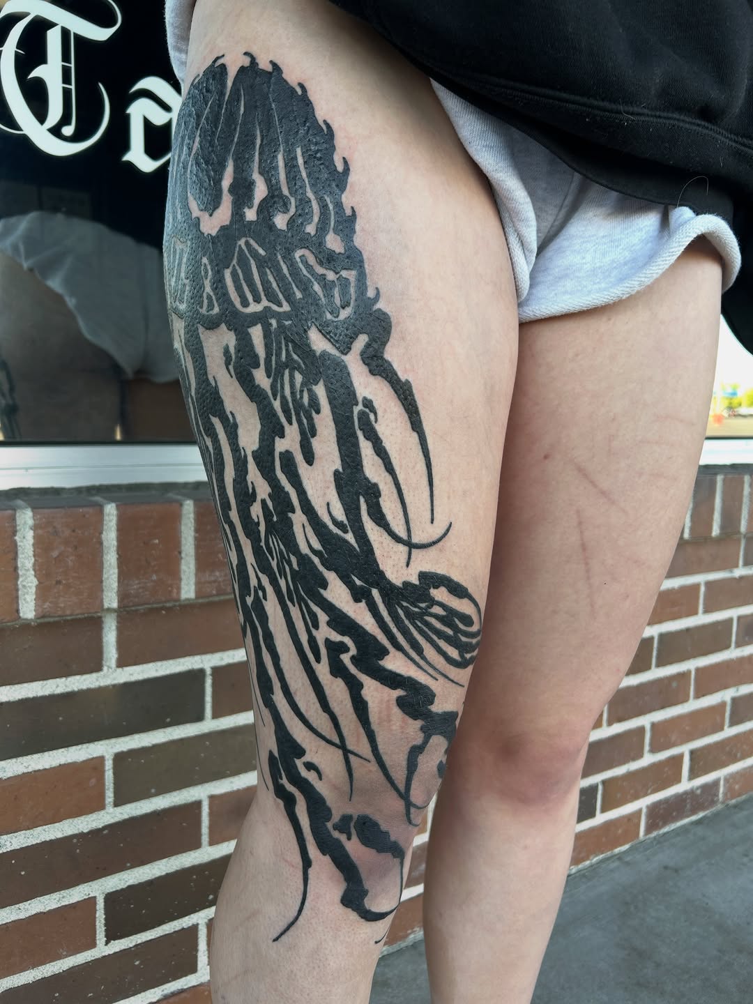 Tattoo by @dokkaebi_ink — blackwork