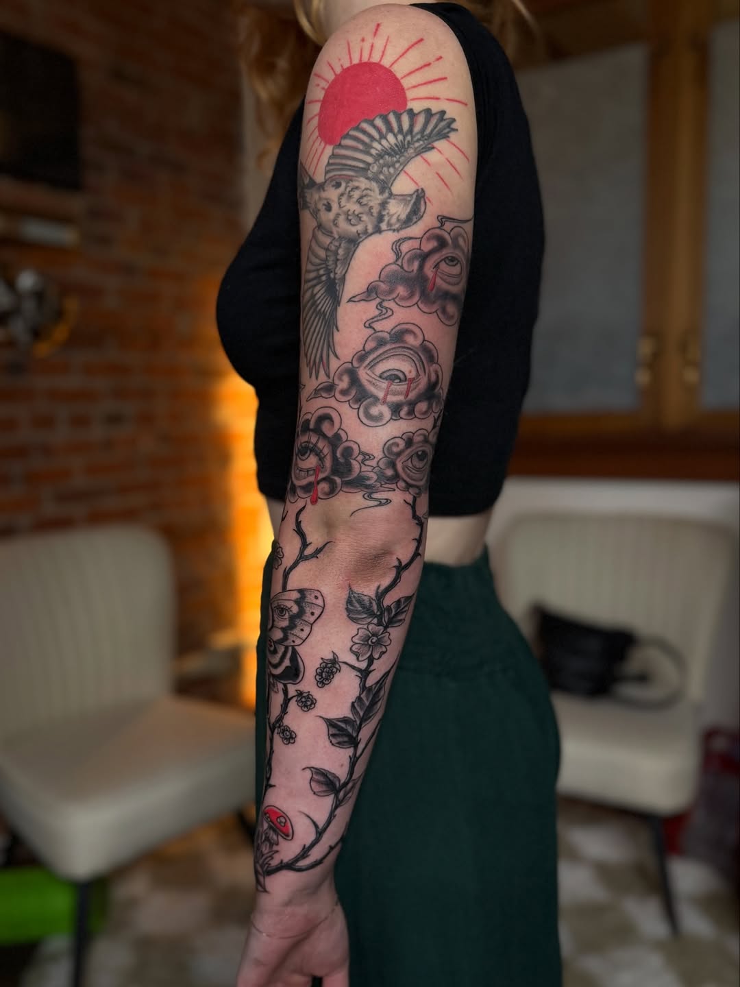 Tattoo by @cjamtattoos — illustrative, black_and_grey