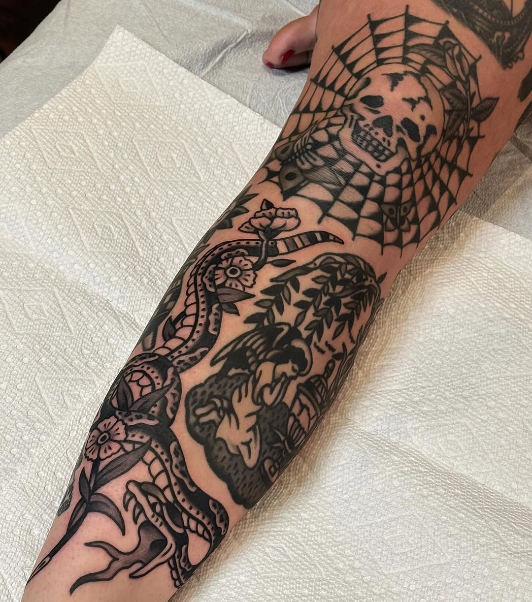 Tattoo by @tat2brain — american_traditional, black_and_grey