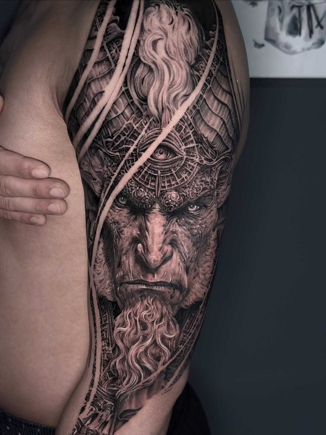 Tattoo by @3k_tat_too — realism, black_and_grey