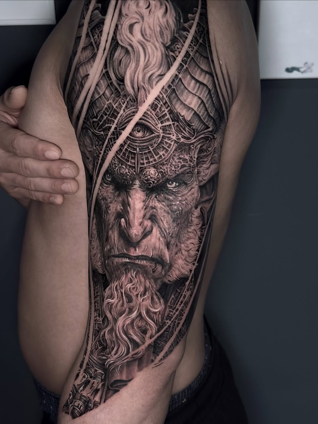 Tattoo by @3k_tat_too — realism, black_and_grey