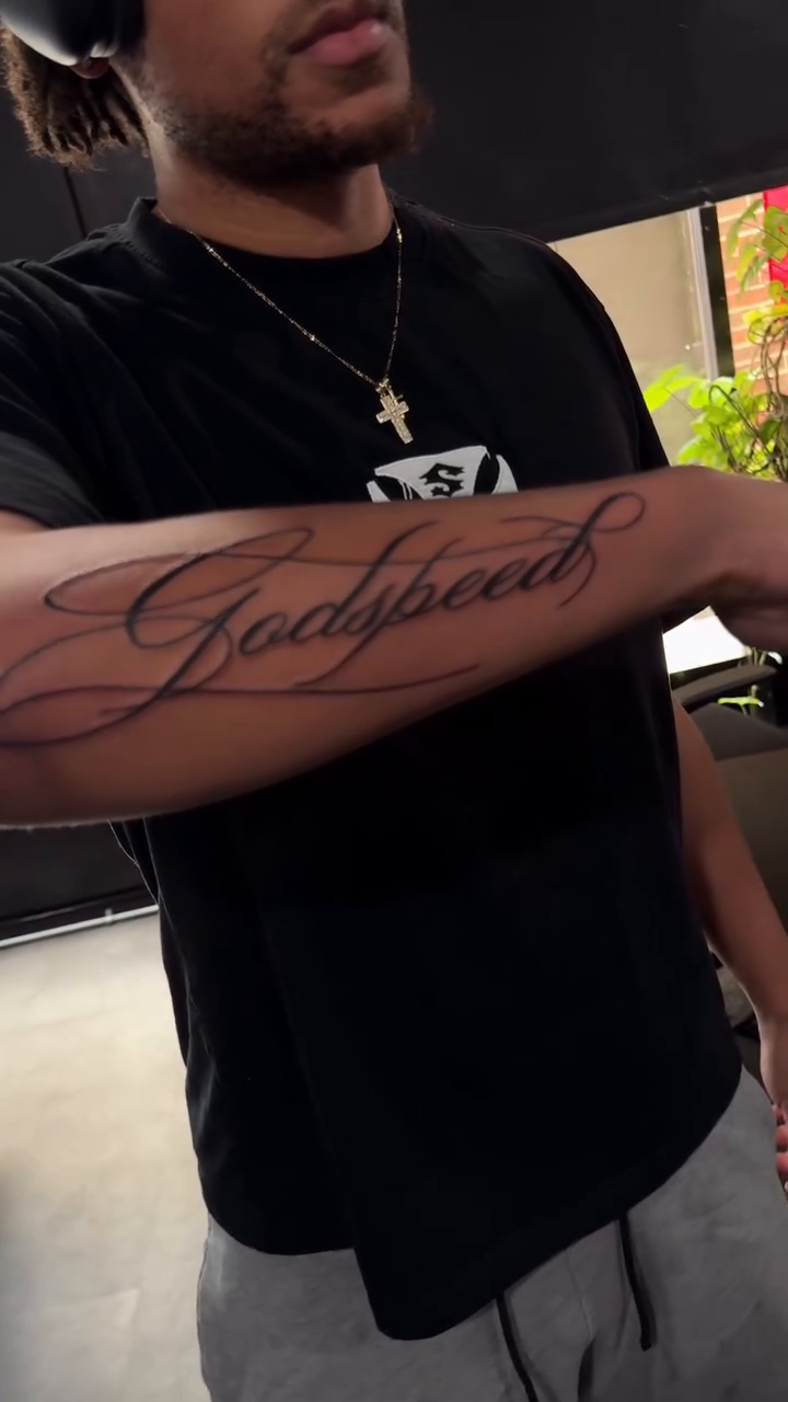 Tattoo by @2groovystudios — lettering_script, fine_line