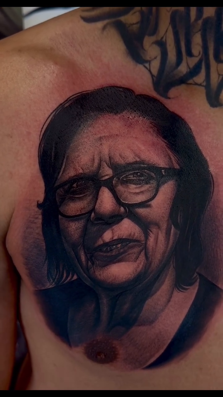 Tattoo by @dillingertattoos — realism, black_and_grey