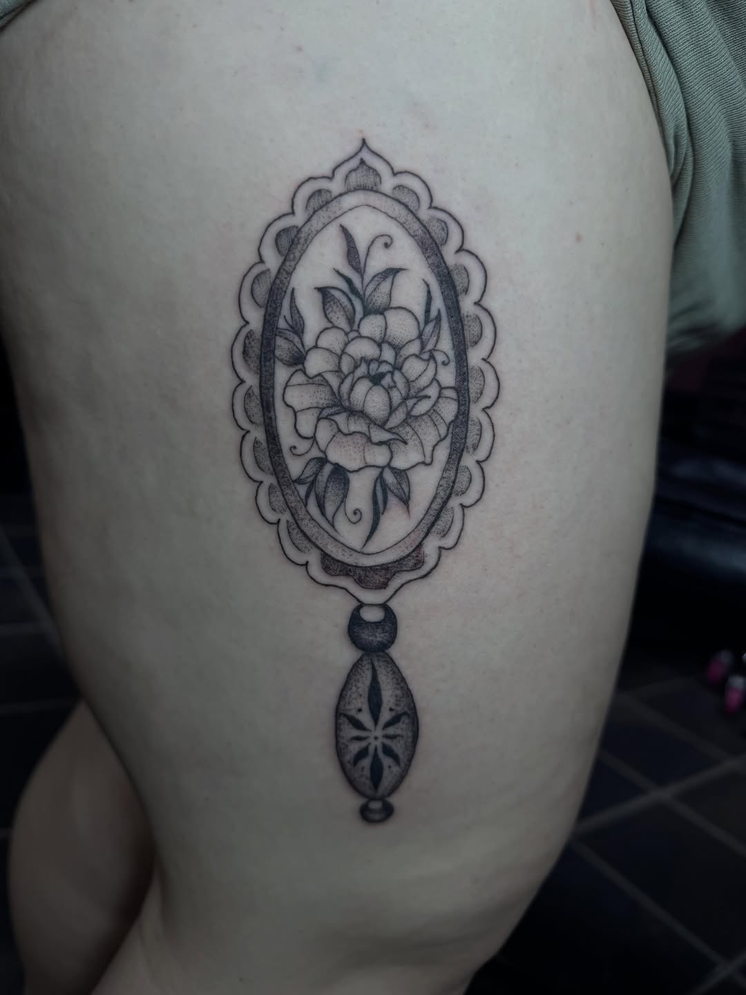 Tattoo by @olivia__tattoos — illustrative, dotwork
