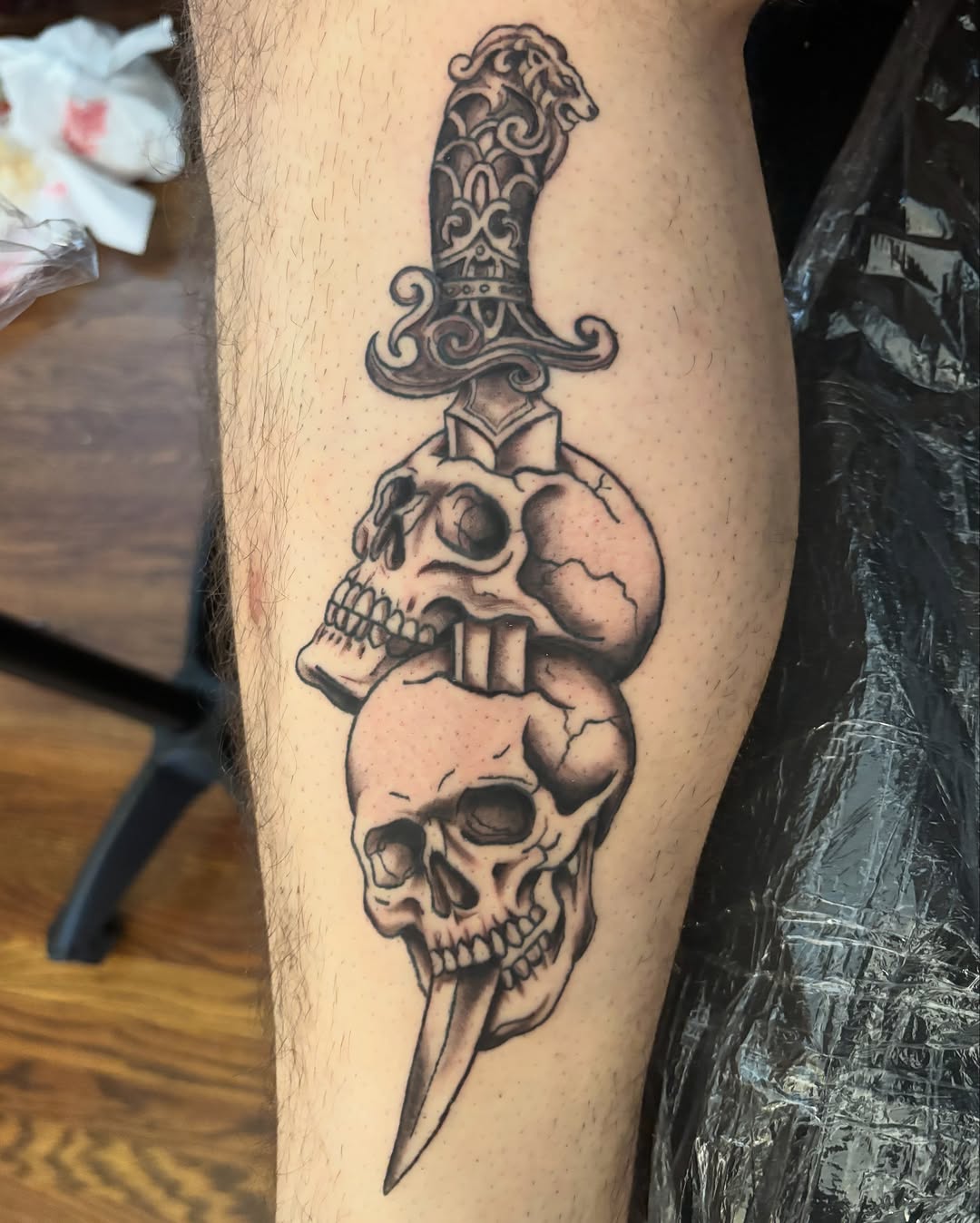 Tattoo by @middlemat.tats — black_and_grey, illustrative