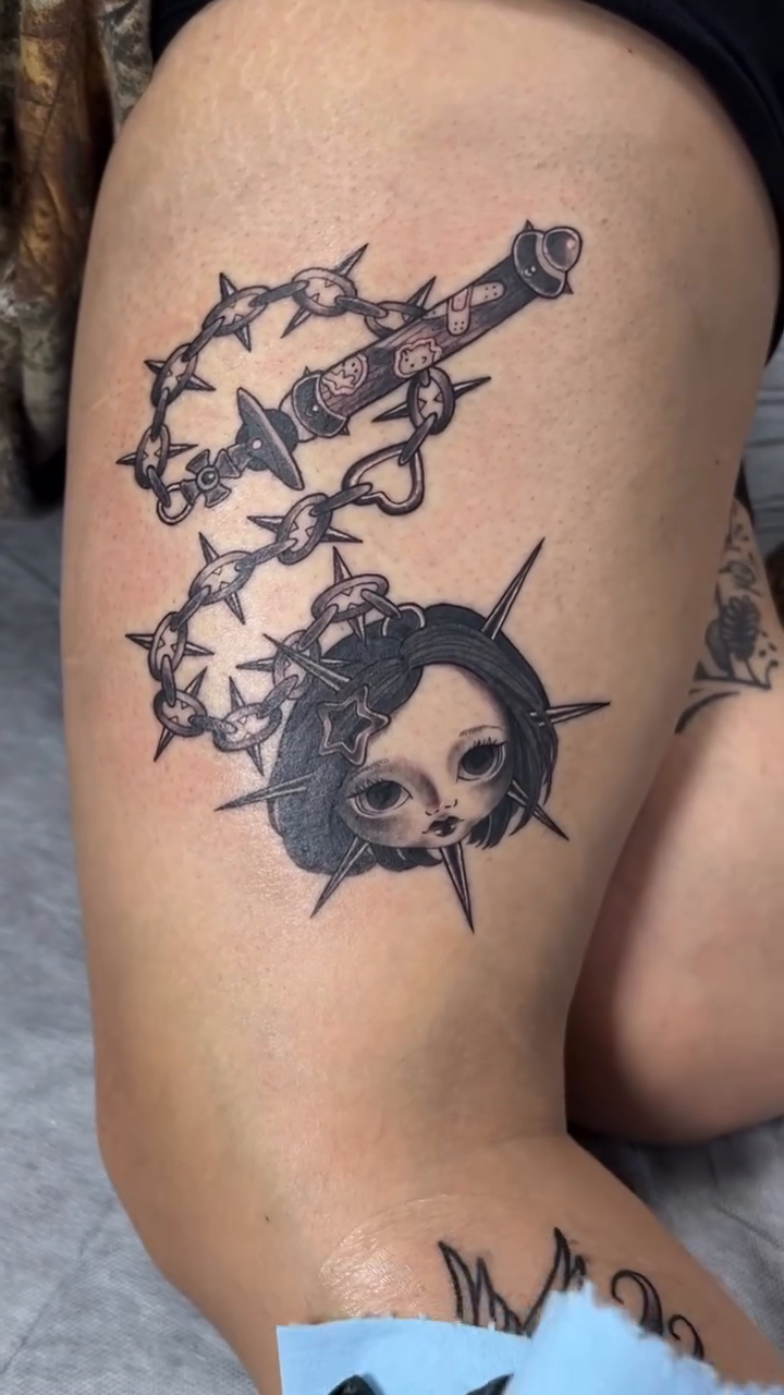 Tattoo by @emilytattoos — dark_realism, black_and_grey