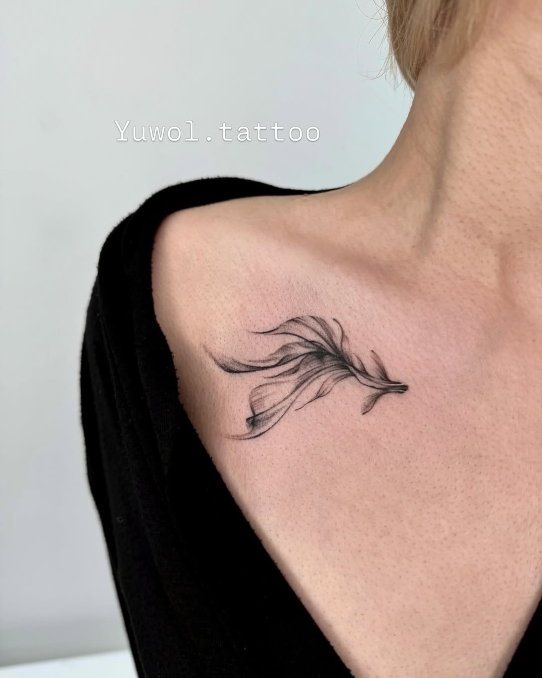 Tattoo by @yuwol.tattoo — fine_line, black_and_grey