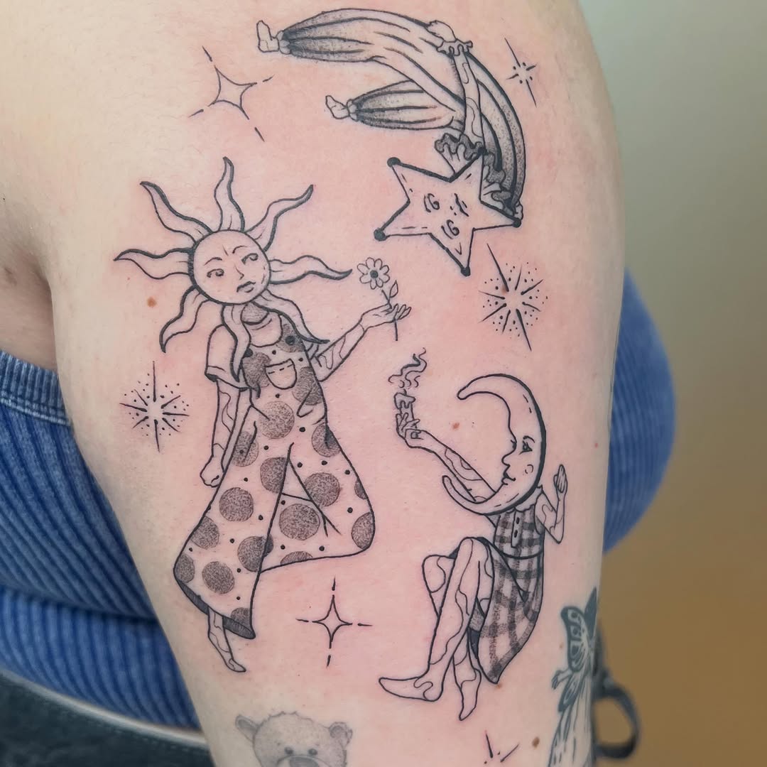 Tattoo by @beastlyflowers β illustrative, black_and_grey