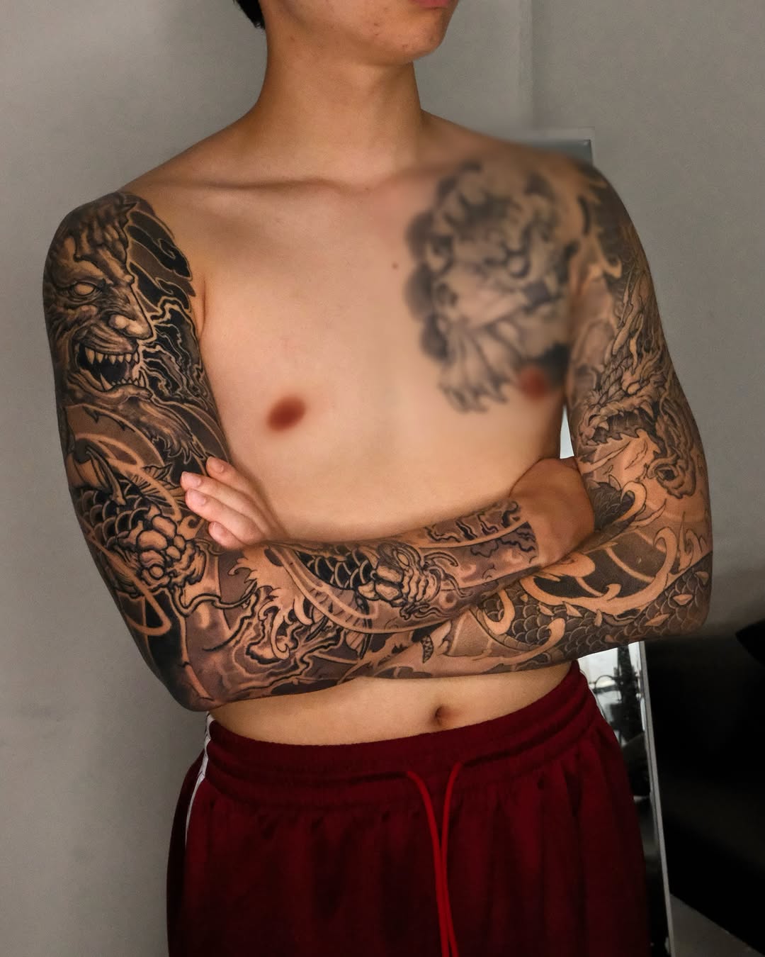Tattoo by @kubotattoo — japanese_irezumi, black_and_grey