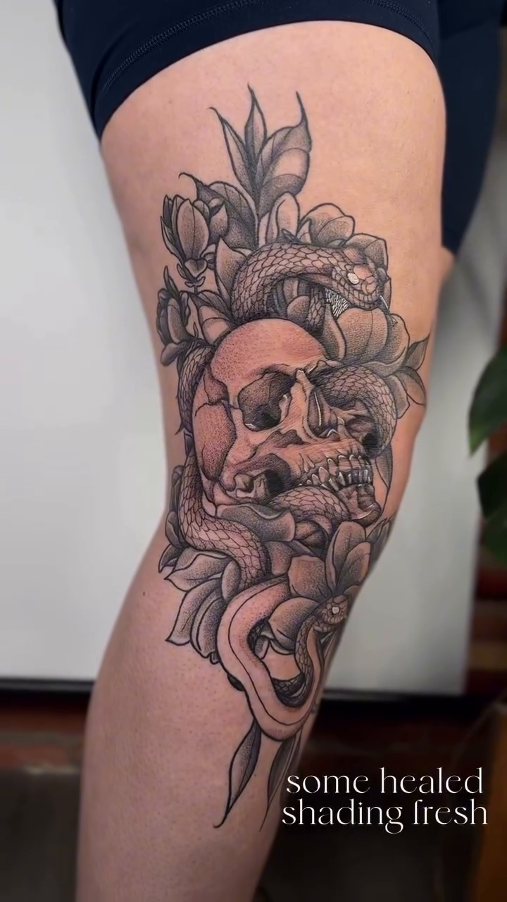 Tattoo by @jessbloomtattoo — black_and_grey