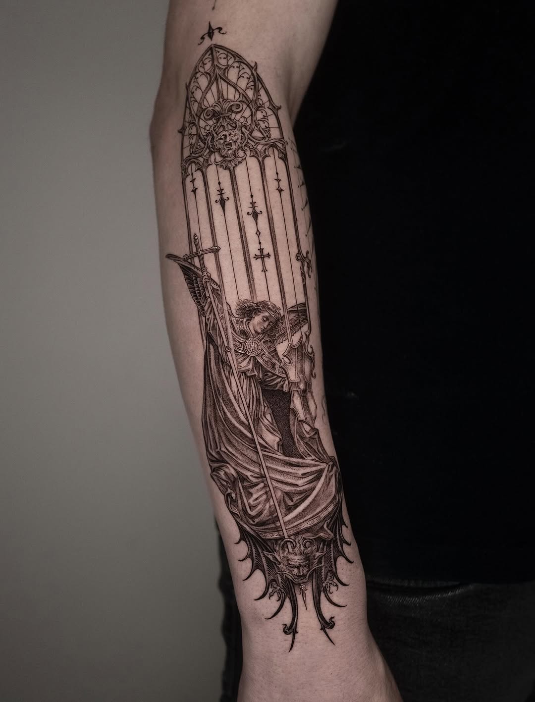 Tattoo by @jeon______ — black_and_grey, dark_realism