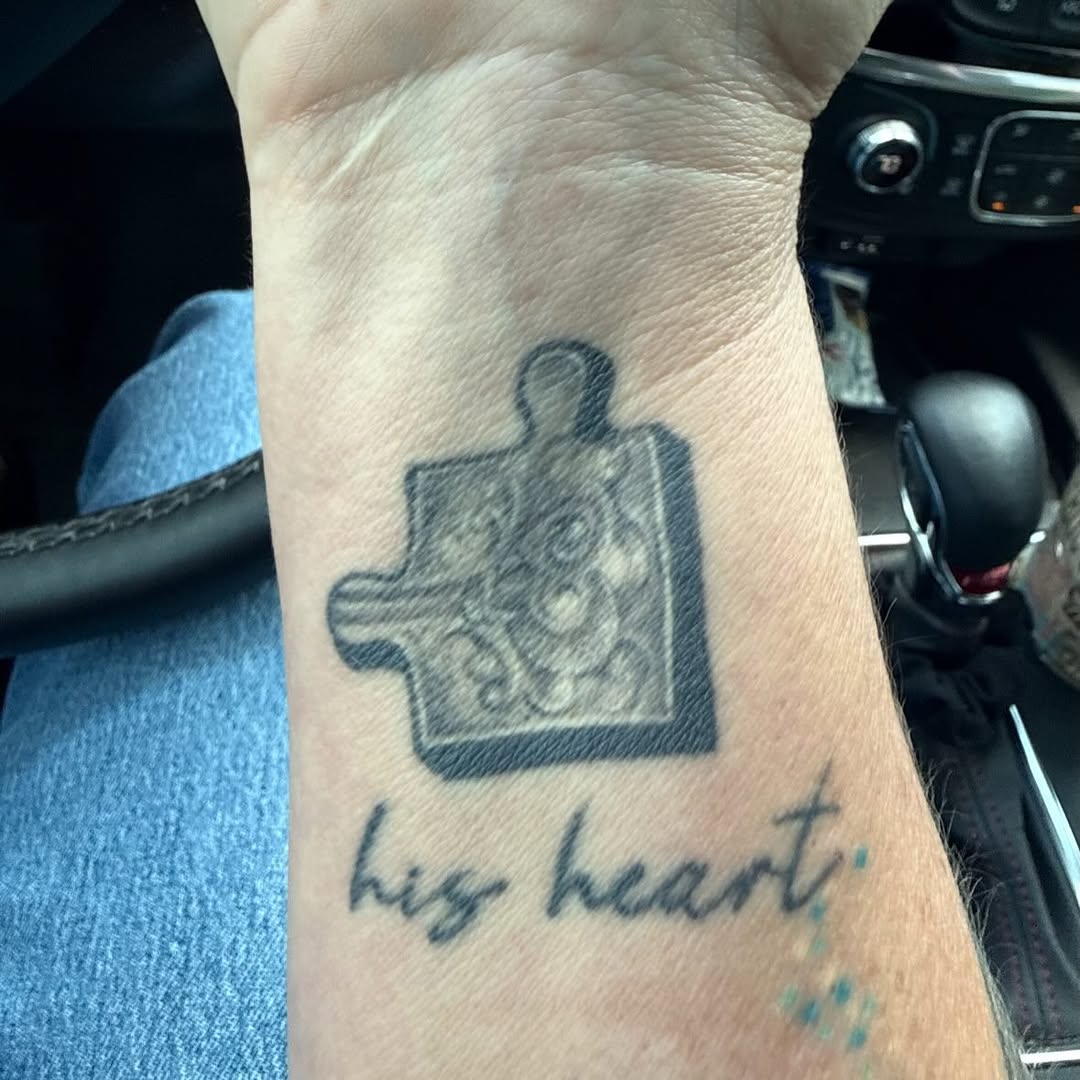 Tattoo by @hood_4_lifetattoos ā lettering_script, black_and_grey