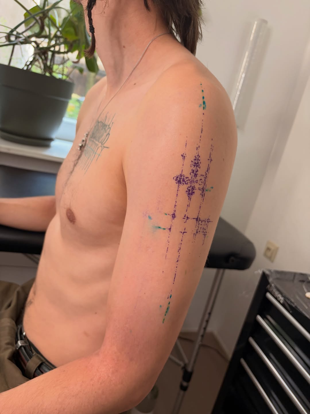 Tattoo by @swamp__slut — geometric, dotwork