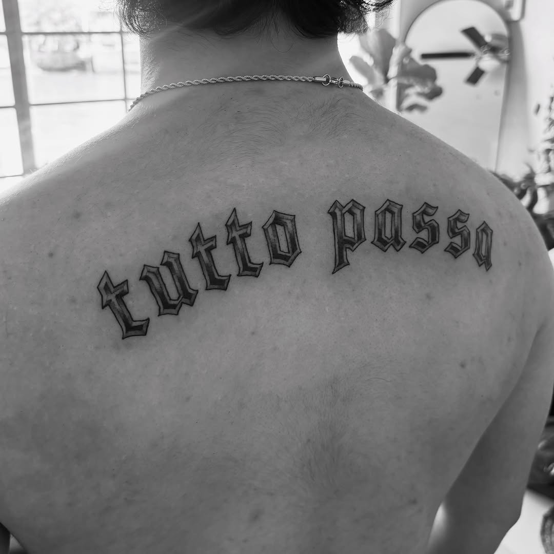 Tattoo by @secretlinetattoo — lettering_script, blackwork