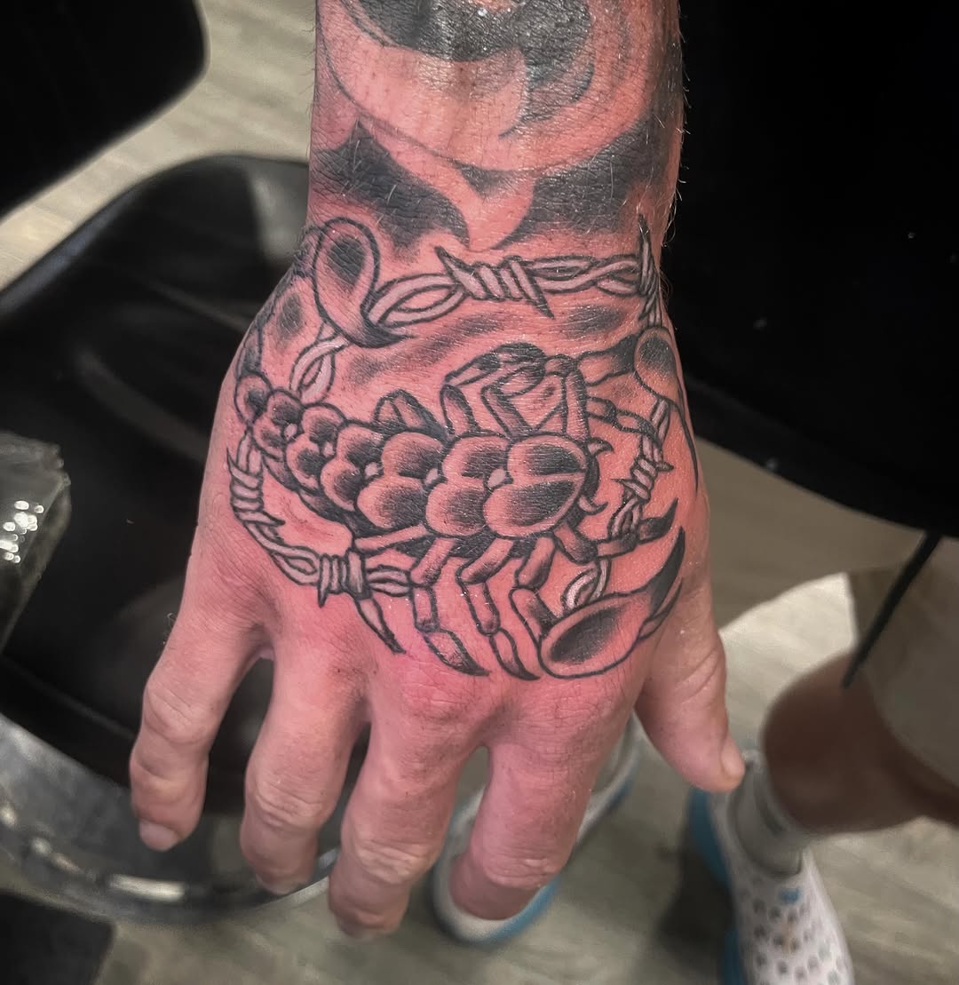 Tattoo by @creepercasimir — blackwork, black_and_grey
