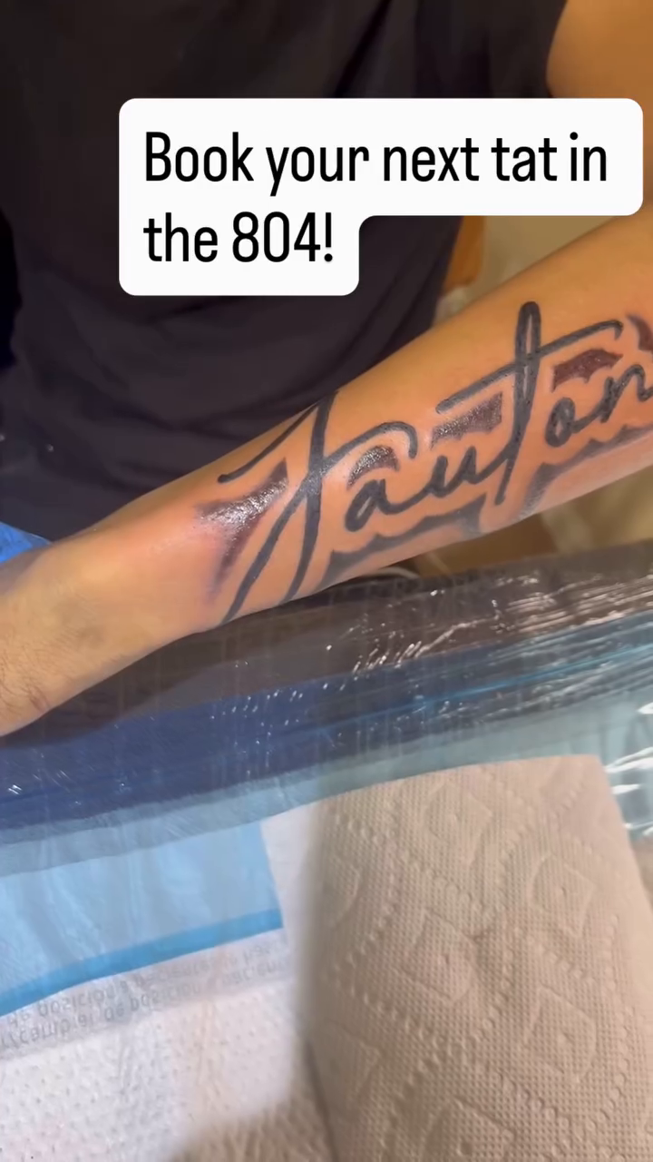 Tattoo by @illuminink.gallery — lettering_script, black_and_grey